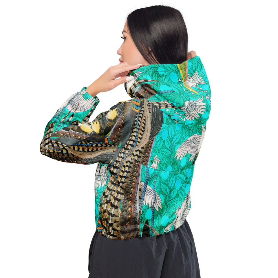 Paradis Turquoise Cropped Windbreaker