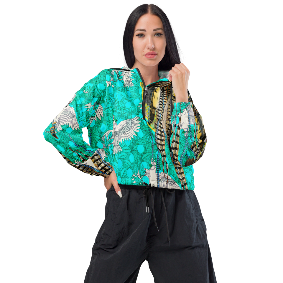 Paradis Turquoise Cropped Windbreaker