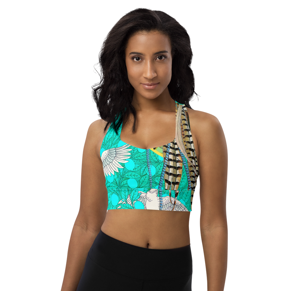 Paradis Turquoise Longline Sports Bra