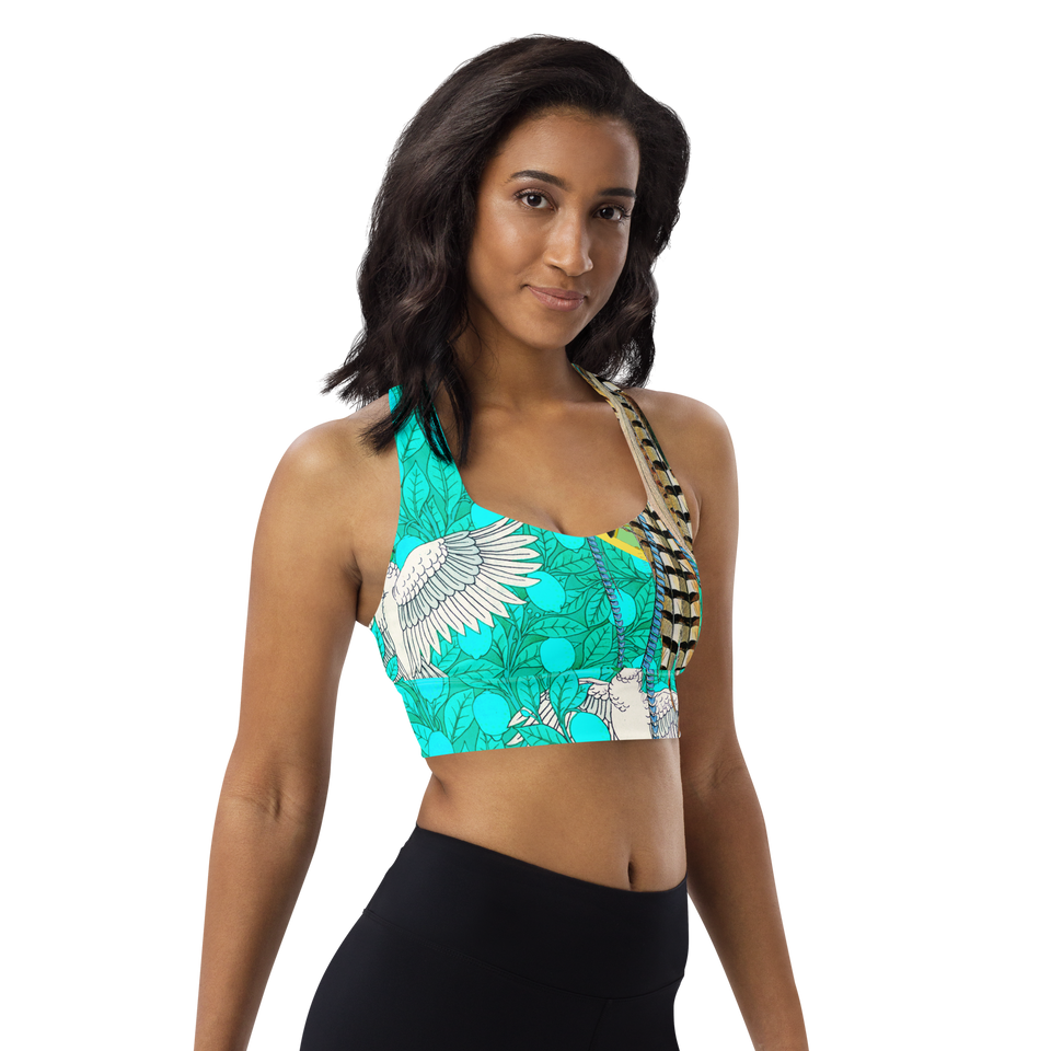 Paradis Turquoise Longline Sports Bra
