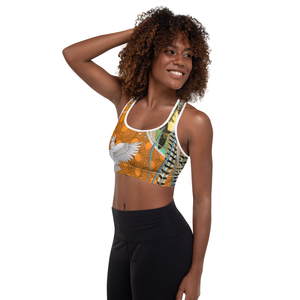 Paradis Orange Padded Sports Bra
