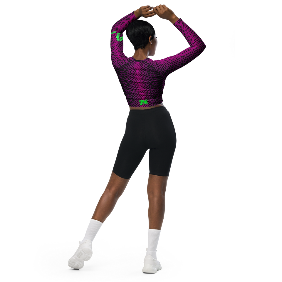 Sauvage Violette Long-Sleeve Crop Top
