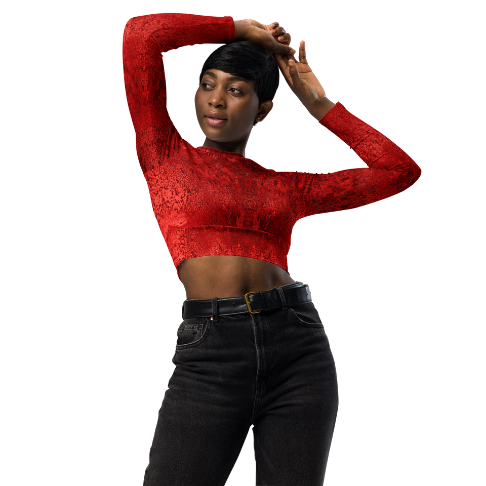 Rêves Rouge Long-Sleeve Crop Top