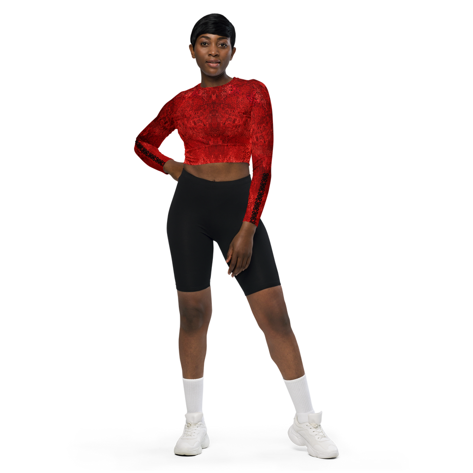 Rêves Rouge Long-Sleeve Crop Top