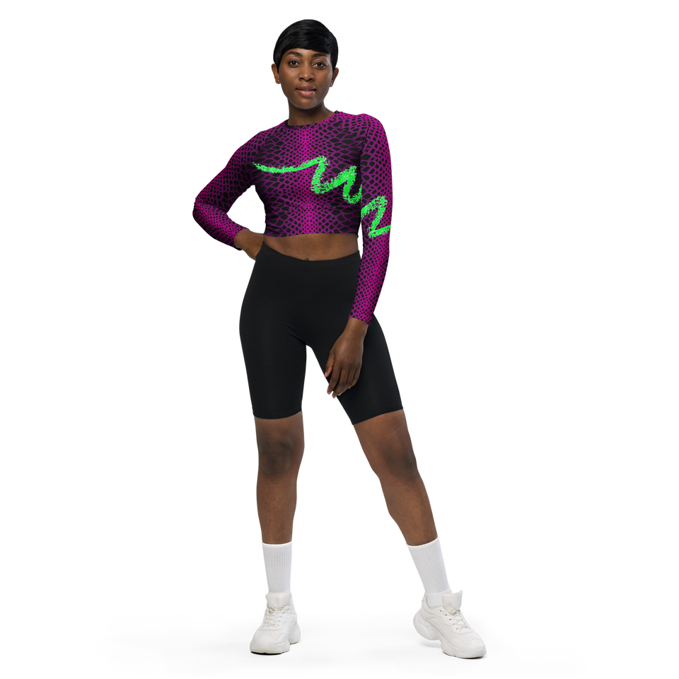 Sauvage Violette Long-Sleeve Crop Top