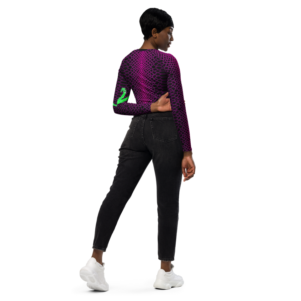 Sauvage Violette Long-Sleeve Crop Top