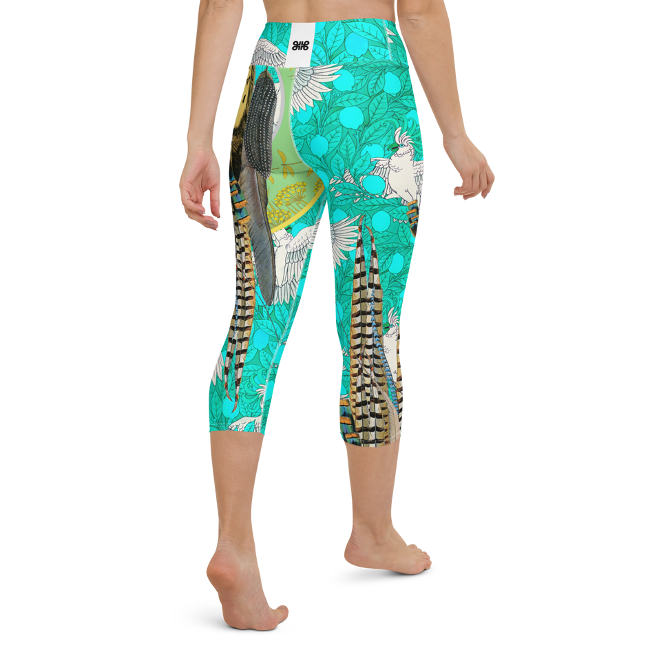 Paradis Turquoise High-Rise Capri Leggings