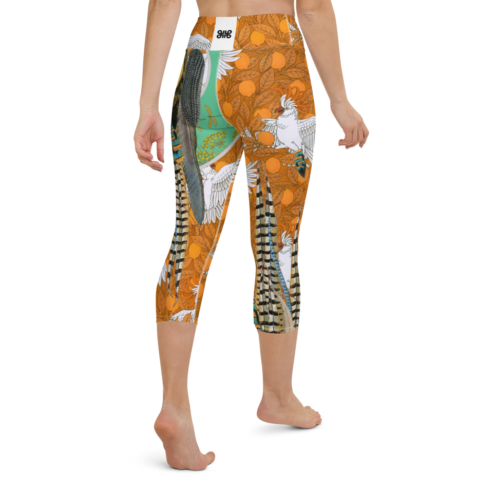 Paradis Orange High-Rise Capri Leggings