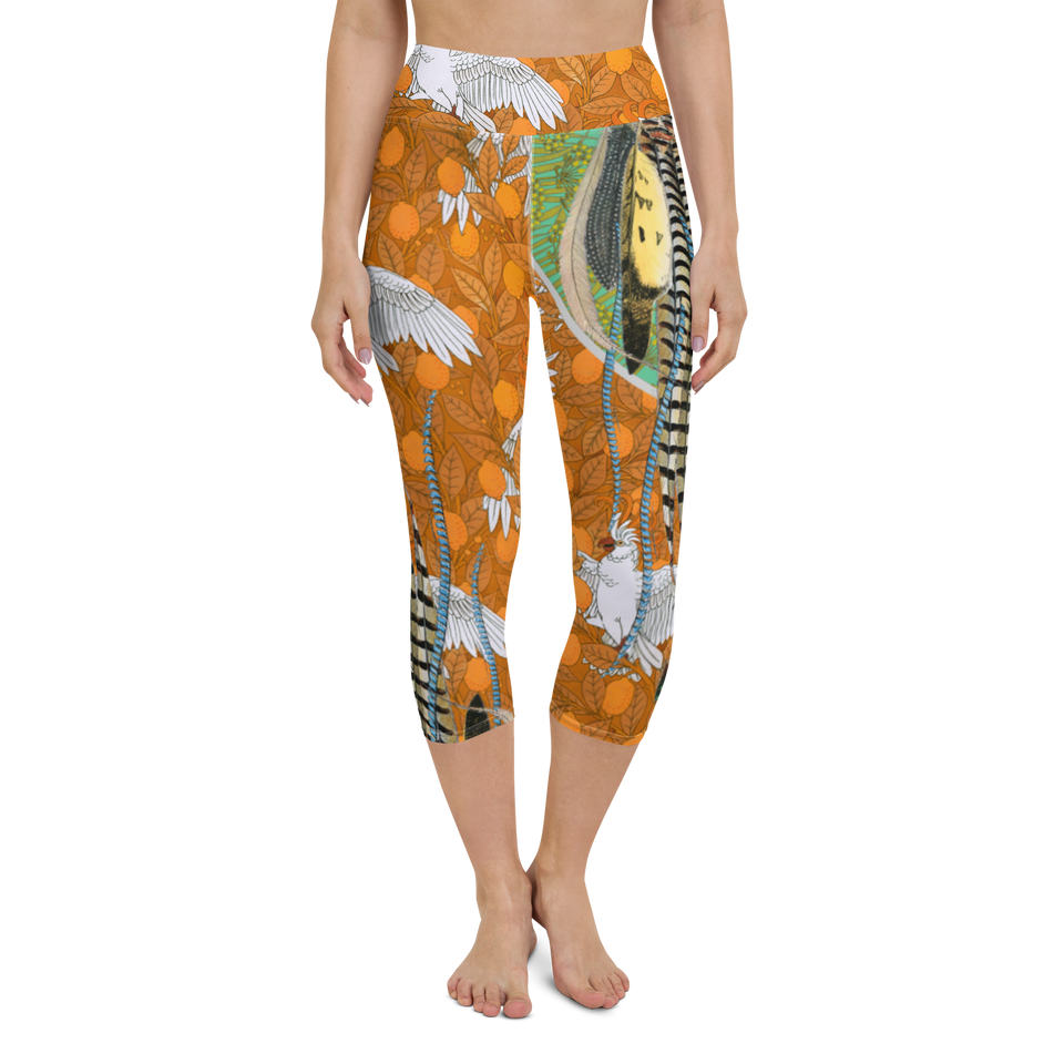 Paradis Orange High-Rise Capri Leggings