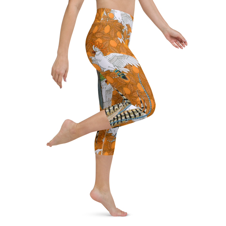 Paradis Orange High-Rise Capri Leggings