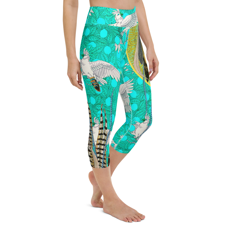 Paradis Turquoise High-Rise Capri Leggings