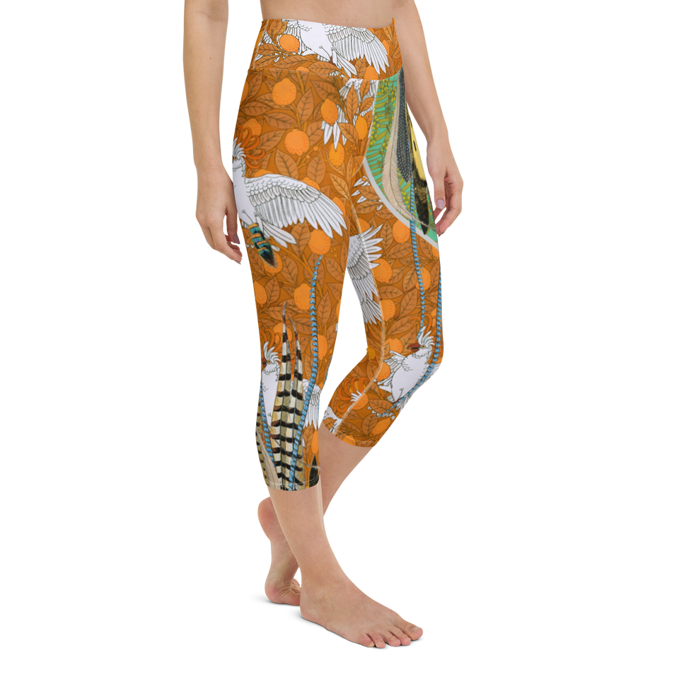 Paradis Orange High-Rise Capri Leggings