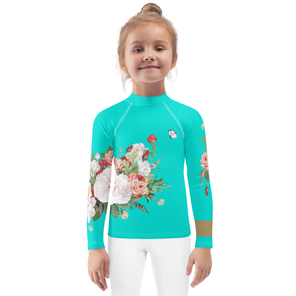 MA Turquoise Kids Print Top