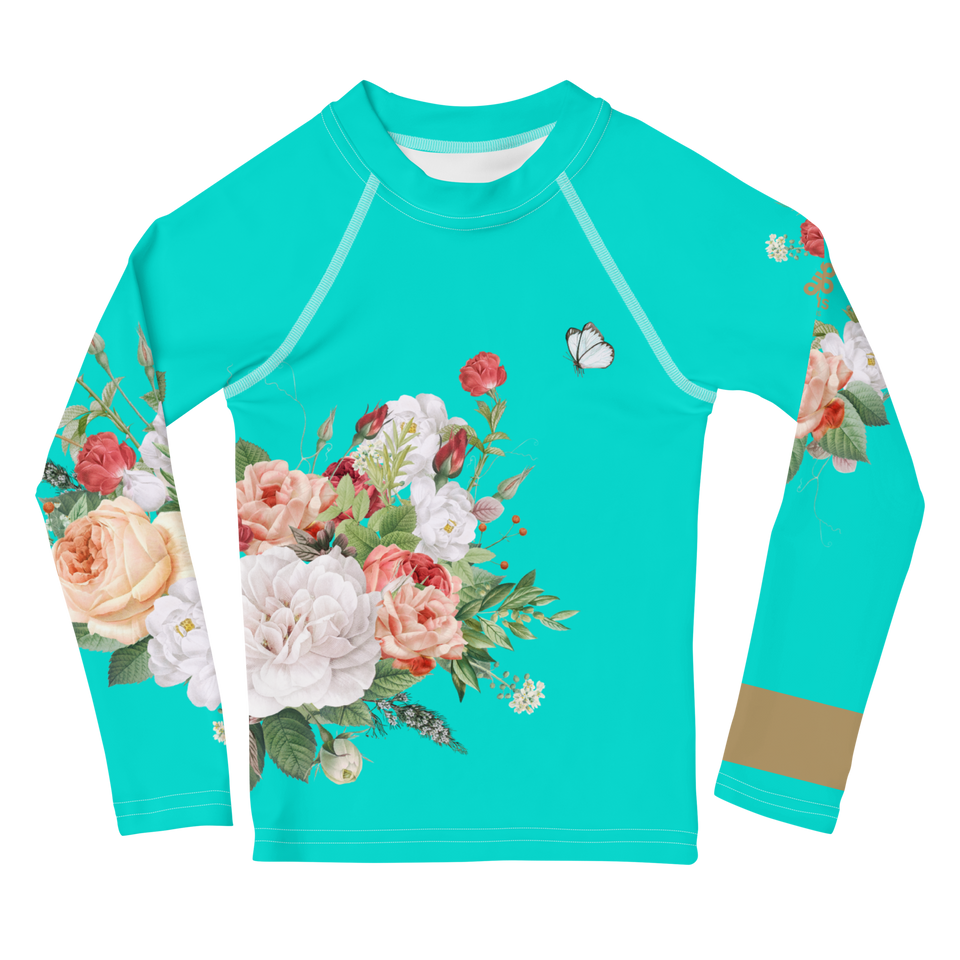 MA Turquoise Kids Print Top