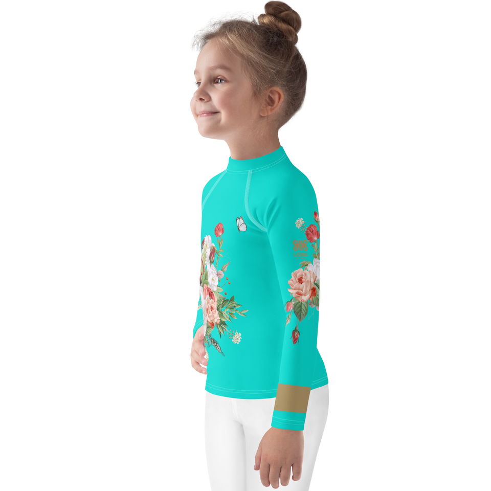 MA Turquoise Kids Print Top